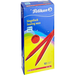 Pelikan Lacre Pack de 10 Barras de Lacre para Paquetes - Ideal para Sellar Paquetes de Forma Segura - Color Rojo