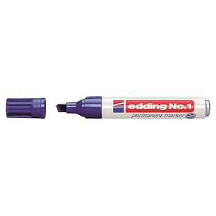 Edding Nº1 Rotulador Permanente - Punta Biselada - Trazo entre 1 y 5 mm. - Recargable - Secado Instantaneo - Color Azul