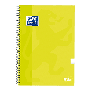 Oxford School Classic Cuaderno Espiral Tapa Extradura Write&Erase - Folio Pauta 2.5mm - 80 Hojas - Color Lima