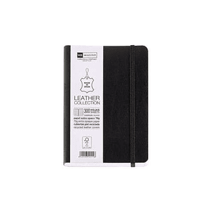 Miquel Rius Leather 1839 Cuaderno Flexible 8º 300 Hojas con Indice - Cubiertas de Piel Reciclada - Cuadricula 5x5mm - Cierre con Goma Elastica - Color