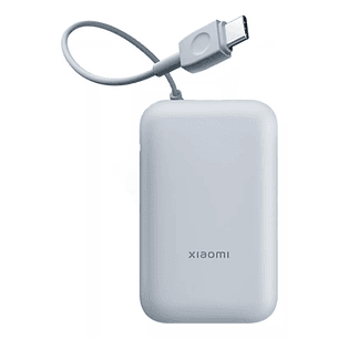 Xiaomi Bateria Externa/Power Bank 10000 mAh con - Carga Rapida 22.5W - Cable de Carga Integrado - Puertos 1x USB-A , 1x USB-C - Color Azul Claro