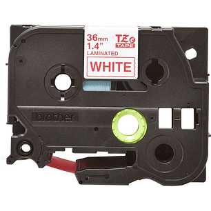 Brother TZe262 Cinta Laminada Original de Etiquetas - Texto rojo sobre fondo blanco - Ancho 36mm x 8 metros