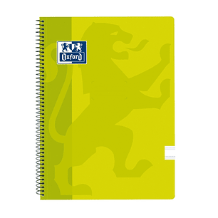 Oxford School Classic Cuaderno Espiral Tapa de Plastico Folio - Pauta 2.5 con Margen - 80 Hojas - Color Lima