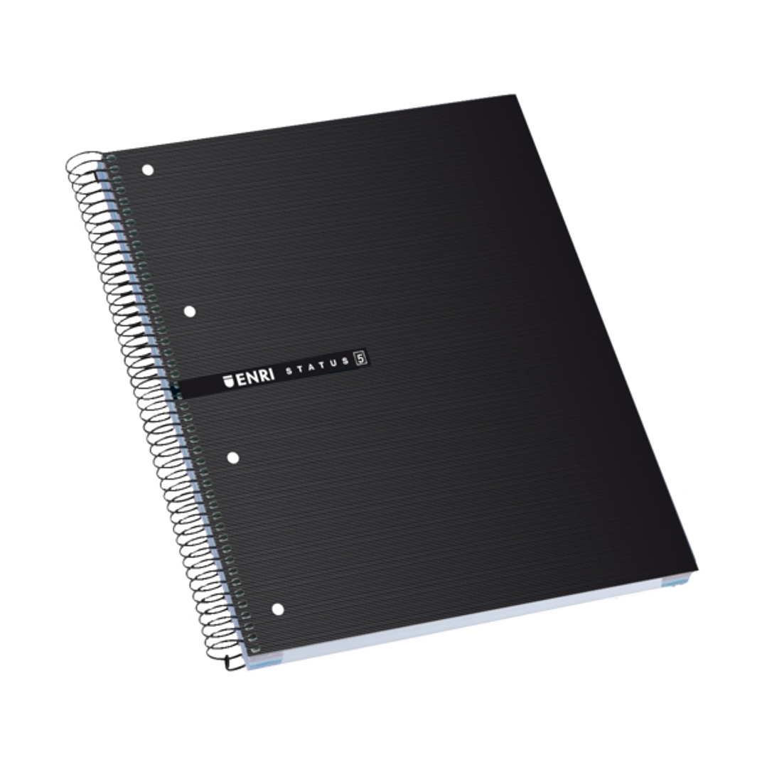 Enri Status A4+ Europeanbook - Tapa Extradura - 160 Hojas - Cuadricula 5x5 - Color Negro 1