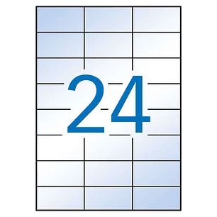 Apli Pack de 240 Etiquetas 70x37mm - 10 Hojas por 24 Etiquetas - Adhesivo Permanente - Cantos Rectos - Transparentes