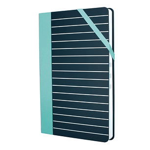 Milan Paperbook Stripes Libreta Mediana - Cuadriculado - 208 Hojas de 80g - Cierre Elastico - Color Negro