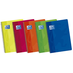 Oxford School Classic Fº Cuaderno Espiral Tapa Blanda 4x4 - 80 Hojas - Colores Vivos - Margen 4x4 - Ideal para Estudiantes