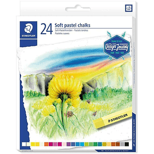 Staedtler 2430 Pack de 24 Pasteles Suaves - Excelentes para Mezclar Colores - Resistencia a la Luminosidad - Colores Surtidos