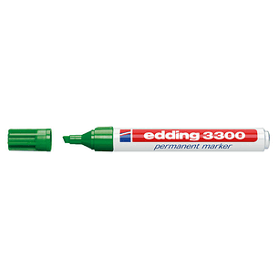 Edding 3300 Rotulador Permanente - Punta Biselada - Trazo entre 1 y 5 mm. - Tinta Casi Inodora - Secado Rapido - Color Verde