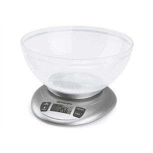Orbegozo PC 2017 Bascula de Cocina Digital - Precision y Versatilidad en tus Recetas - Capacidad 3.5kg - BOL Transparente - Funcion Tara - Indicador d