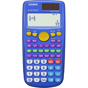 Casio FX-55 Plus Calculadora Cientifica Pantalla LCD 12 Digitos - 240 Funciones - Funcion de Potencia (Cuadrado), Calculo Exponencial etc... - Tapa Pr
