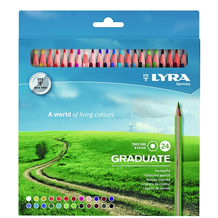 Lyra Graduate Pack de 24 Lapices de Colores - Hexagonal - Color Negro