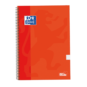Oxford School Classic Cuaderno Espiral Tapa Extradura Write&Erase - Folio 4x4 con Margen - 80 Hojas - Color Naranja