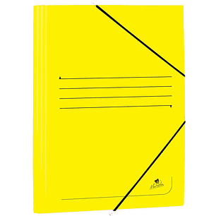 Mariola Carpeta de Carton Estucado con Solapas Folio 500gr/m2 - Medidas 34x25x1cm - Cierre con Goma Elastica - Color Amarillo