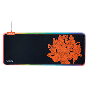 FR-TEC Mousepad Goku XL - Licencia Oficial Dragon Ball Super - Luz RGB en Bordes - Diseño Antideslizante - Tecnologia Plug and Play - Ajuste de Ilumin