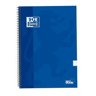 Oxford School Classic Cuaderno Espiral Tapa Extradura Write&Erase - Folio 4x4 con Margen - 80 Hojas - Color Azul Marino