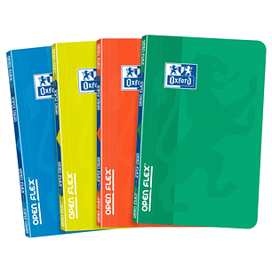 Oxford School Classic Openflex Libreta Grapada A6 48 Hojas Cuadricula 5x5 - Tapa de Plastico Translucido - Ideal para Estudiantes - Colores Surtidos