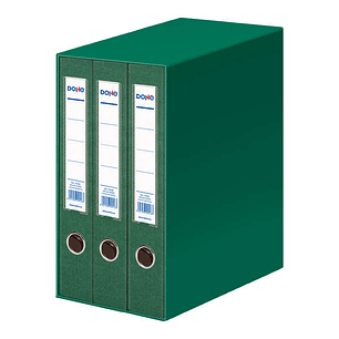 Dohe Modulo de 3 Archivadores A4 Lomo Estrecho con Ollao y Rado - Carton Forrado con Polipropileno - Cantoneras Metalicas - Palanca de Maxima Calidad 