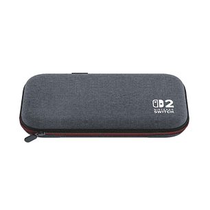 PowerA Funda Nintendo Switch 2 - Almacenamiento para 10 Tarjetas de Juego - Soporte Integrado - Color Gris