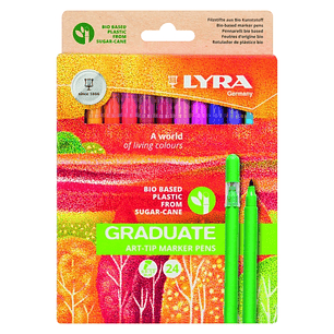 Lyra Graduate Art Tip Pack de 24 Rotuladores - Colores Surtidos