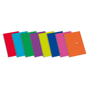 Enri Status Fº Tapa Extradura Cuaderno Espiral 4x4 - Tapa Dura Resistente - Cuaderno con Margen - 100 Hojas de Alta Calidad - Colores Surtidos