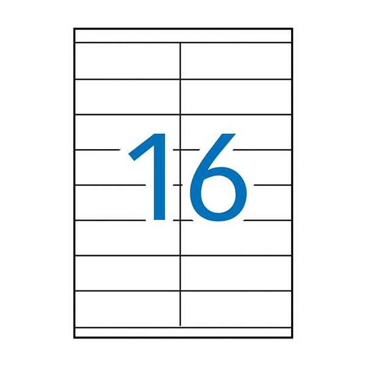 Apli Pack de 1.600 Etiquetas Rectangulares 105x35mm - 100 Hojas por 16 Etiquetas - Adhesivo Permanente - Cantos Rectos - Color Blanco 1