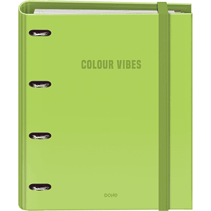 Dohe Colour Vibes Carpeta de 4 Anillas Mixtas de 35mm Recambio 100 Hojas Cuadricula 5mm - Formato A4 - Cierre con Goma - Incluye 4 Separadores y Sobre
