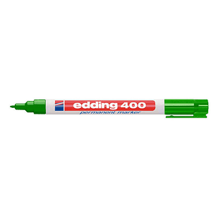 Edding 400 Rotulador Permanente - Punta Redonda - Trazo 1 mm. - Recargable - Secado Rapido - Color Verde