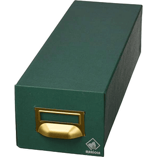 Mariola Fichero Carton Forrado en Geltex Nº5 para 1000 Fichas - Medidas 250x190x350mm - Resistente y Duradero - Color Verde