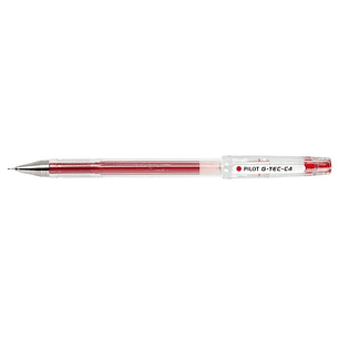 Pilot Boligrafo de Gel G-Tec C4 - Extra Fino - Recargable - Punta de Bola 0.4mm - Trazo 0.2mm - Color Rojo