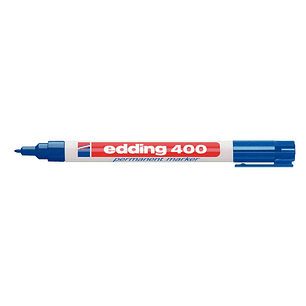 Edding 400 Rotulador Permanente - Punta Redonda - Trazo 1 mm. - Recargable - Secado Rapido - Color Azul