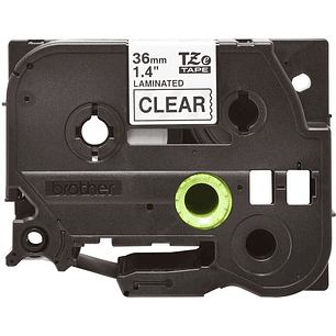 Brother TZe161 Cinta Laminada Original de Etiquetas - Texto negro sobre fondo transparente - Ancho 36mm x 8 metros