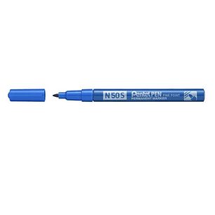 Pentel Pen N50S Rotulador Permanente - Punta Fina 3.18mm - Resistente a Agua y Luz - Color Azul