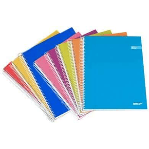 Ancor Classic Stripes Cuaderno Espiral Tamaño Folio Cuadriculado 4x4mm - 80 Hojas 90gr - Tapa de Carton Plastificado - Colores Surtidos