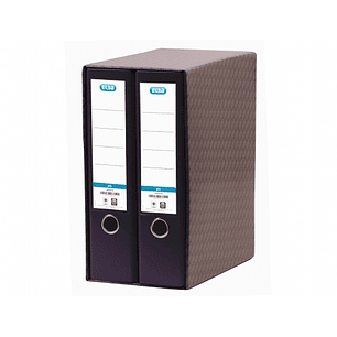 Elba Rado Top Modulo de 2 Archivadores Palanca A4 - Lomo 80mm - Forrado Exterior Plastico - Interior Papel - Color Negro