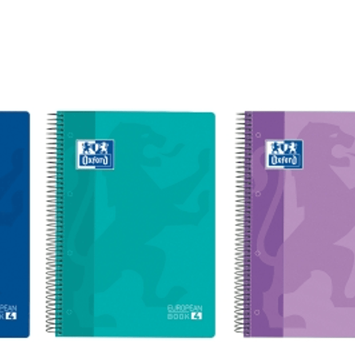 Oxford Europeanbook 4 Cuaderno A5+ Cuadriculado 5x5mm 120 Hojas 90gr - Tapa Superresistente - 4 Bandas de Color - Colores Vivos Surtidos 1