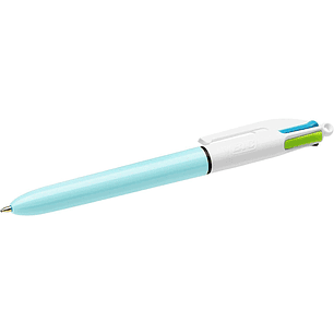 Bic 4 Colours Fun Boligrafo de Bola Retractil - Punta Media de 1.0mm - Tinta con Base de Aceite - Tinta de Colores: Rosa, Morado, Turquesa y Verde Lim