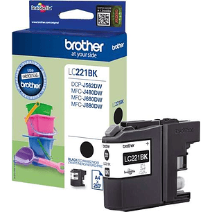 Brother LC221 Negro Cartucho de Tinta Original - LC221BKBP
