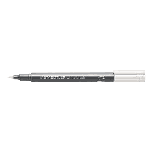 Staedtler Metallic Brush Rotulador Punta Pincel - Trazo 1 - 6mm Aprox - Tinta Base de Agua - Color Blanco