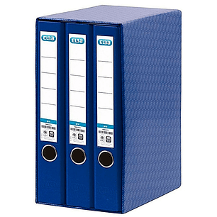 Elba Rado Top Modulo de 3 Archivadores Palanca A4 - Lomo 50mm - Forrado Exterior Plastico - Interior Papel - Color Azul