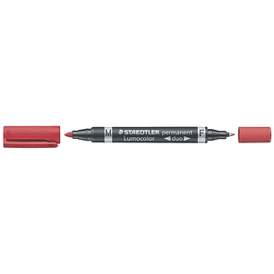 Staedtler Lumocolor 348 Rotulador Permanente de Doble Punta - Secado Rapido - Color Rojo