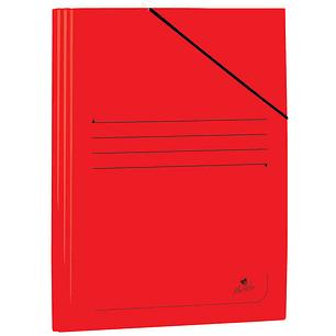 Mariola Carpeta de Carton Plastificado Folio 500gr/m2 - Medidas 34x25cm - Cierre con Goma Elastica - Color Rojo