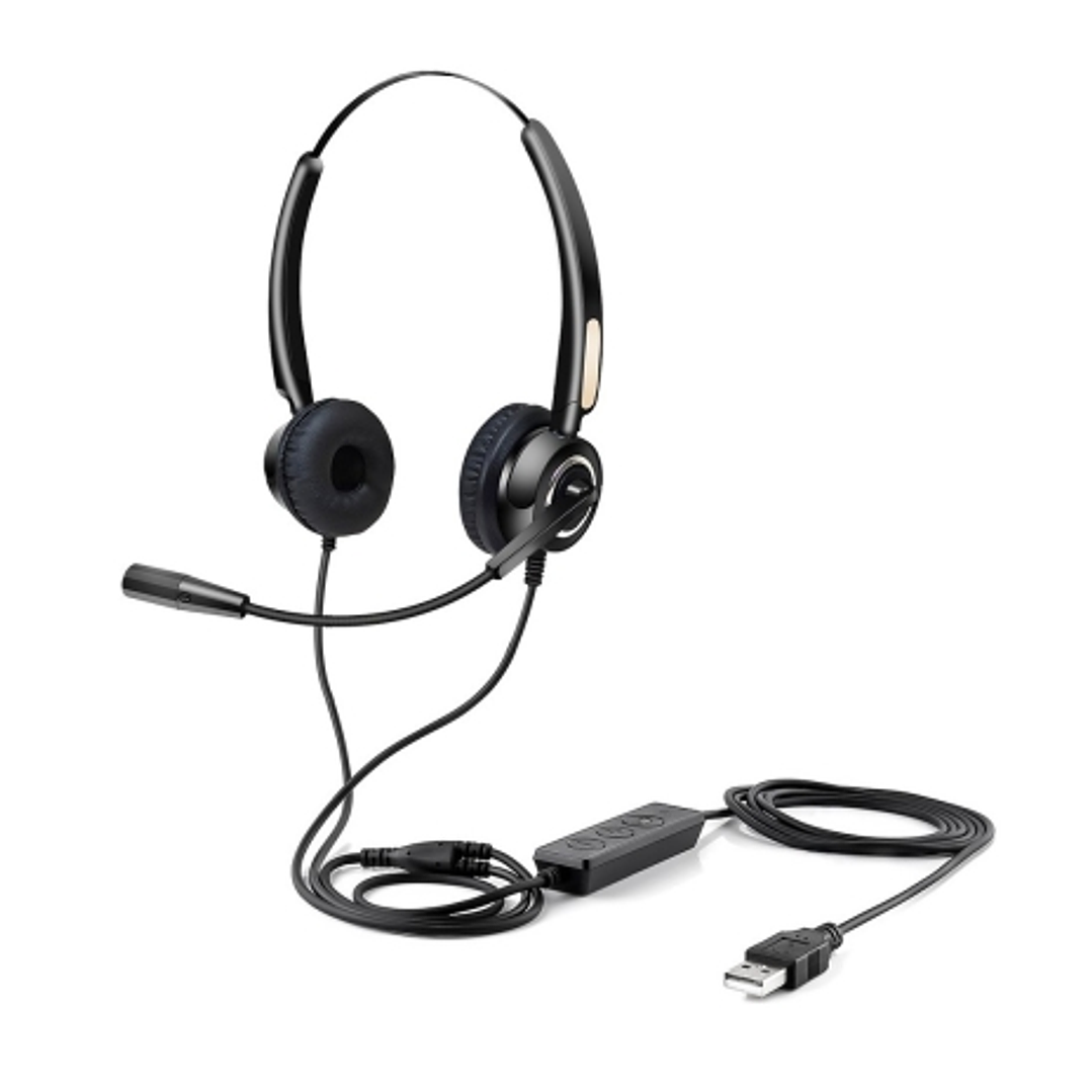 Urban Factory Movee Auriculares Supraaurales de Diadema - Mando a Distancia - Conexion USB-A Plug & Play - Color Negro 1