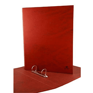 Mariola Carpeta de 2 Anillas Carton Forrado Papel Plastificado Cuero - Tamaño Folio Apaisado - Anillas Mixtas 40mm - Medidas 25x34x5.5cm - Color Marro