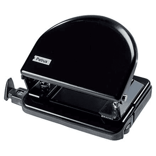 Petrus 52 Taladro Perforador Clasico Metalico - Hasta 20 Hojas - Marcas de Formato - Facil Vaciado - Punzones 5.5mm - Color Negro