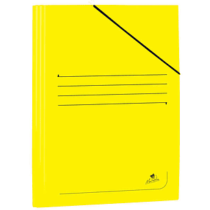 Mariola Carpeta de Carton Plastificado Folio 500gr/m2 - Medidas 34x25cm - Cierre con Goma Elastica - Color Amarillo