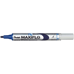 Pentel Maxiflo Rotulador para Pizarra Blanca - Regulacion del Flujo de Tinta - Punta de Bala - Ancho de Linea 2mm - 50% de Materiales Reciclados - Col