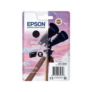 Epson 502 Negro Cartucho de Tinta Original - C13T02V14010
