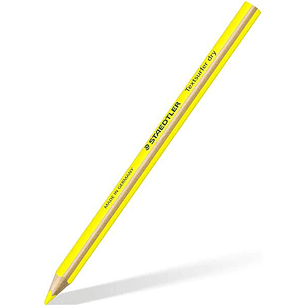 Staedtler Textsurfer Dry 128 64 Lapiz Fluorescente de Color Triangular - Mina de 4mm - Madera de Bosques Sostenibles - Color Amarillo Neon