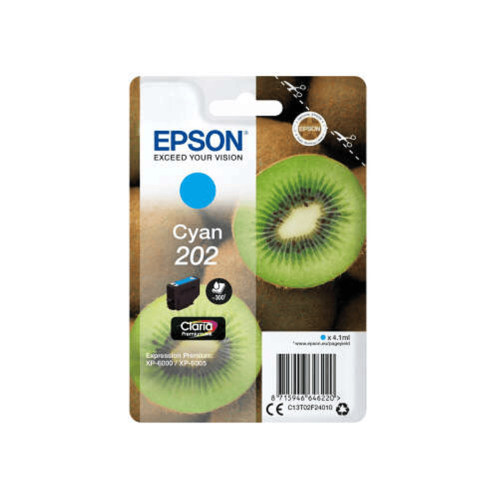 Epson 202 Cyan Cartucho de Tinta Original - C13T02F24010 1
